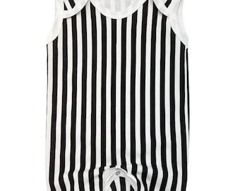 Beetlejuice Inspired Cool Baby Romper | Horror Alternative Striped Sleeveless Baby Outfit | Unisex Movie New Baby Gift