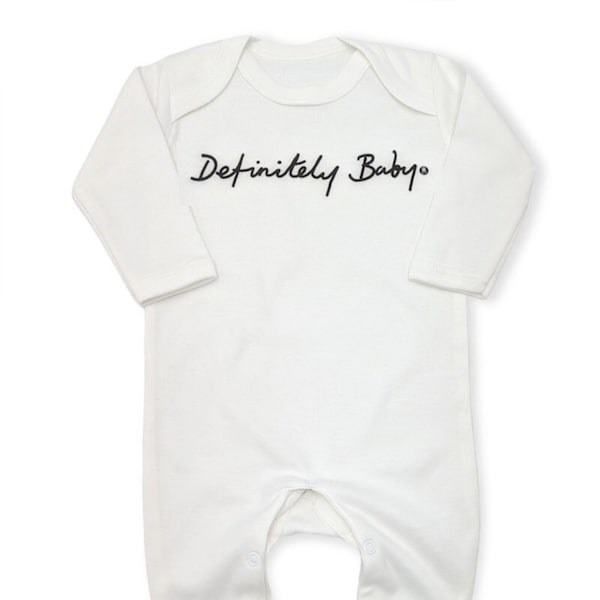 Definitely Baby pyjama | Vêtements barboteuse de musique rock indé Oasis | Nouveau cadeau de naissance amusant