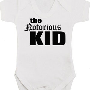 Cool NOTORIOUS KID Hip Hop Baby Grow Funny Rap Music Bodysuit Vest New Baby Gift Boys or Girls image 1