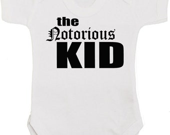 Cool NOTORIOUS KID Hip Hop Baby Grow | Funny Rap Music Bodysuit Vest | New Baby Gift Boys or Girls