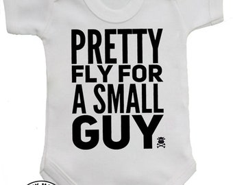 Fun & Unique Pretty Fly For A Small Guy Funny Baby Boys Grow | Music New Baby Boy Bodysuit | Vest or Alternative Gift Idea