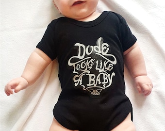 Rock n Roll Baby Grow Bodysuit | Funny Aerosmith Inspired Rock Music Baby Shower or New Parents Gift Idea | Boy or Girl