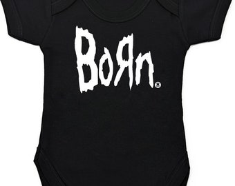 BORN Nu-Metal Baby Grow | Rock Music Heavy Metal Bodysuit Vest Clothes | New Baby or Parents Gift