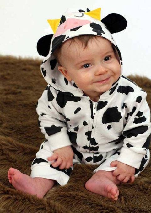 Traje de bebé COW / Niño o niña / Traje de dormir todo en uno para bebé con  estampado de vaca / Traje para niños pequeños de Halloween, regalos de baby  shower