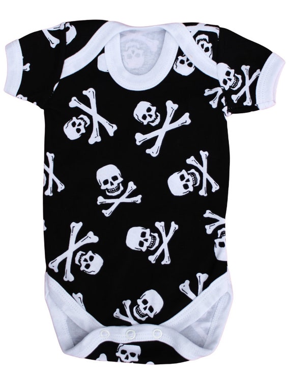 Skull Crossbones Baby Grow Alternative Jolly Roger Pirate Vest