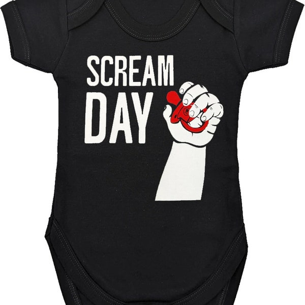 SCREAM DAY Pop Punk Baby Grow | Green Day Inspired Bodysuit Vest Clothes | Music New Baby Gift | Boys or Girls