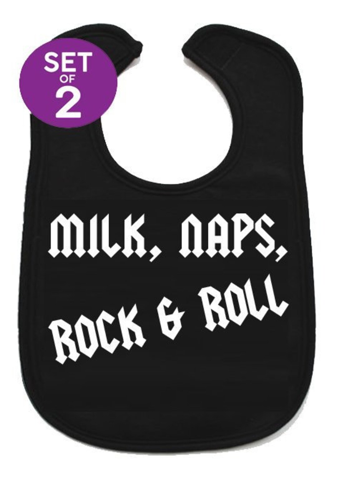 2 X Milk, Naps, Rock N Roll Cool Baby Bibs Rock Star Baby Bib boys