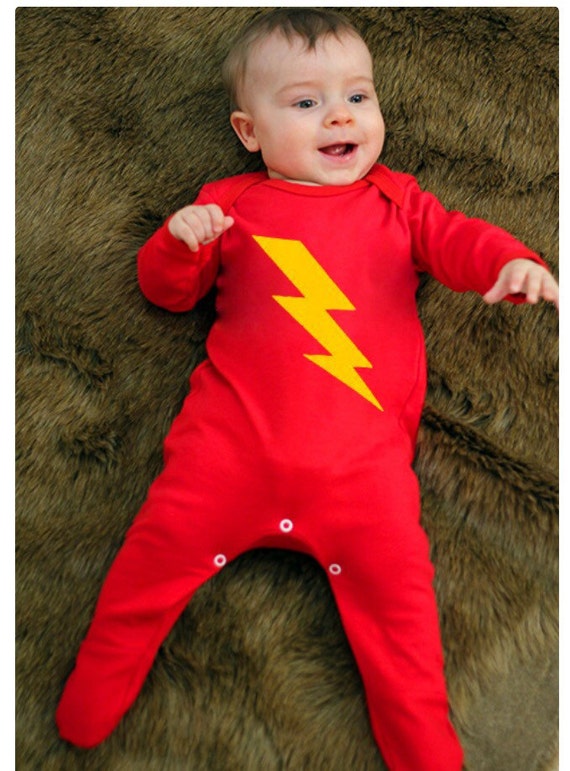 SUPERHERO BOLT Baby Sleepsuit New Cute 