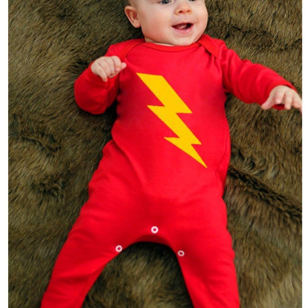 SUPERHERO BOLT Baby Sleepsuit  | New Cute FLASH Romper All In One Outfit  | New Baby Gifts | Superhero Baby Clothes