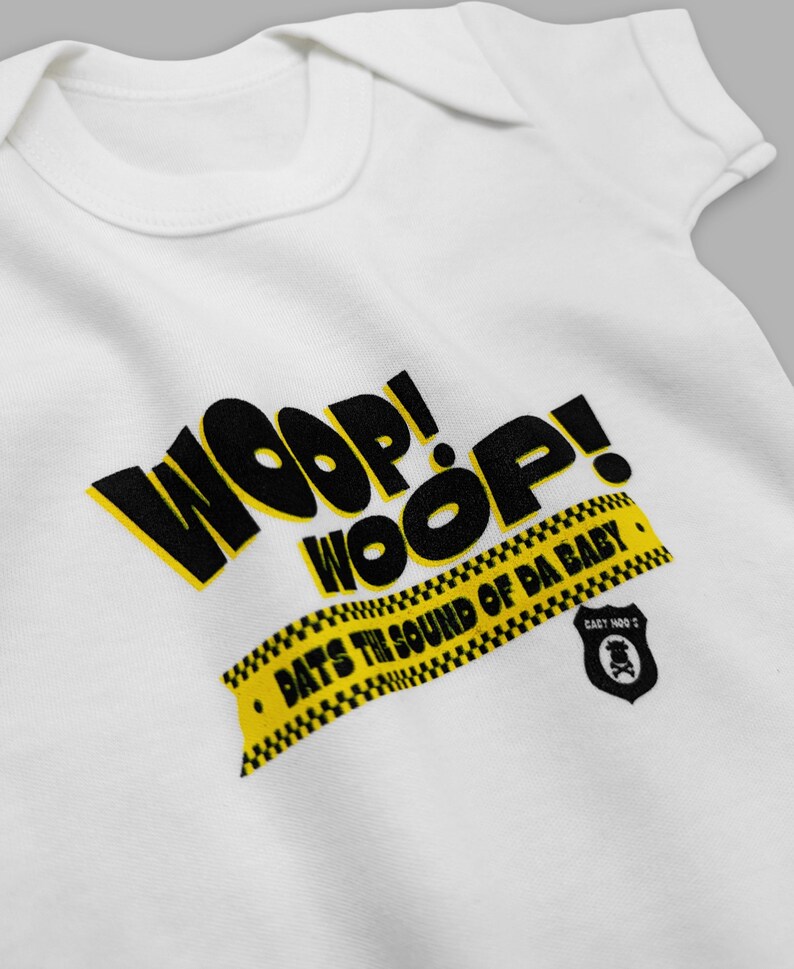 WOOOP WOOOP Dats The Sound of Da Baby Hip Hop Baby Grow Vêtements de gilet de body KRS-One de la vieille école des années 90 Cadeau de douche de bébé cool image 2