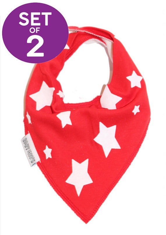red dribble bib