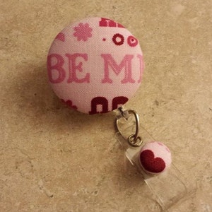 Valentine Fabric Badge Holder, Nurse Badge Reel, Retractable Badge Reel, Badge ID Reel, Gift- BottleCapsGaloreNMor
