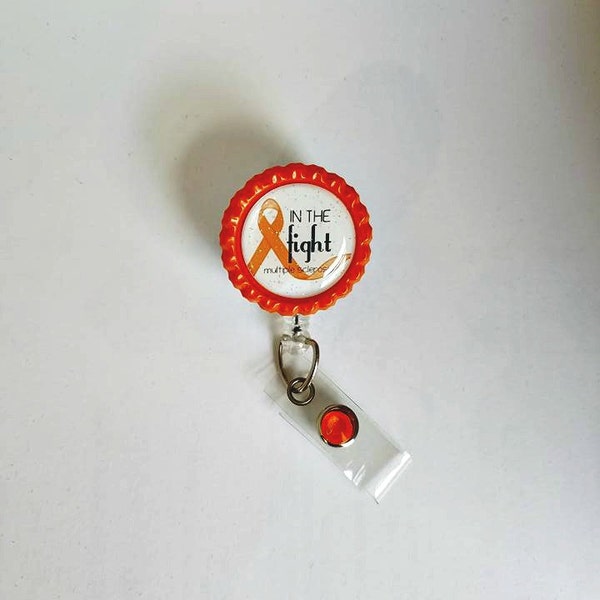 Multiple Sclerosis Awareness, MS Awareness, Retractable Badge Holder, Badge Reel, Awareness Badge Holder, Gift BottleCapsGaloreNMor