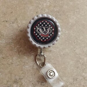 Football Inspired Retractable Badge Reel, College Football Badge, Sports Reel- BottleCapsGaloreNMor