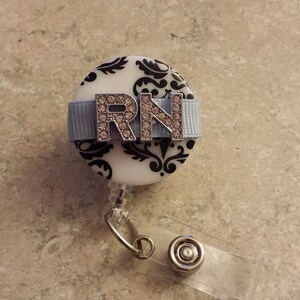 Retractable Badge Holder, Badge Holder, Badge Bling, Registered Nurse