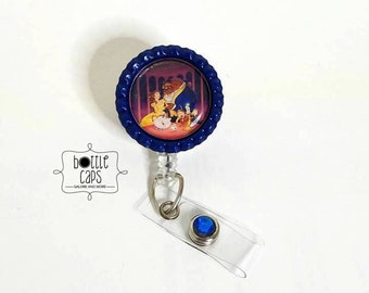 Beauty and the Beast, Beauty and the Beast Badge Reel, Princess Badge Reel, Nurse Gift- BottleCapsGaloreNMor