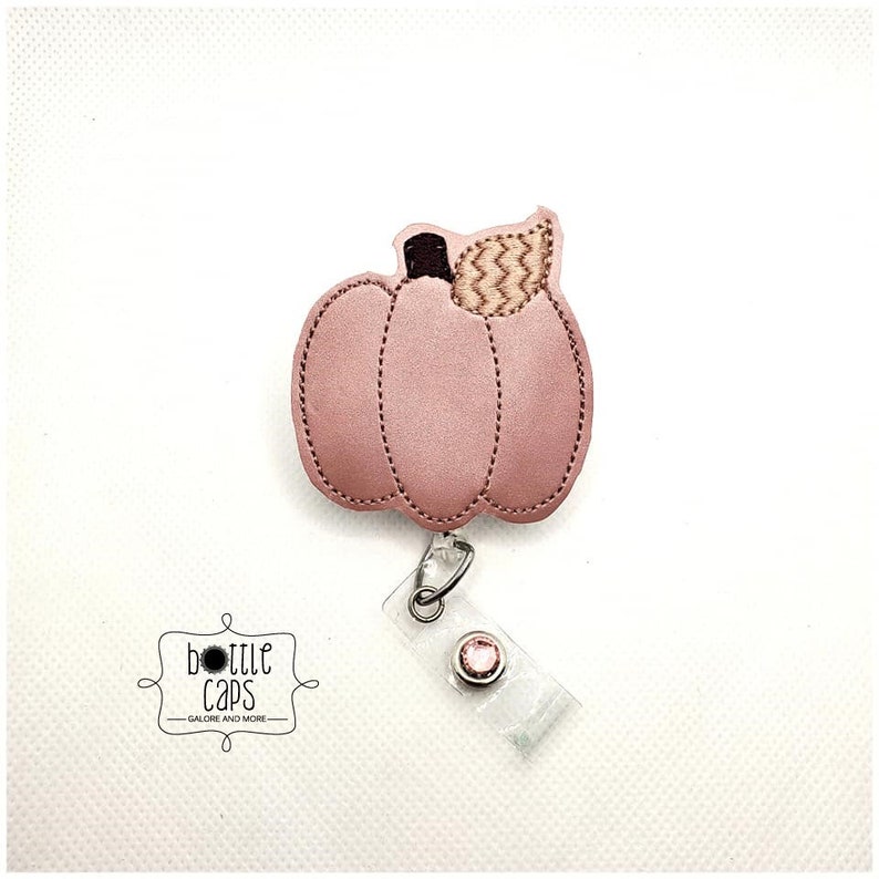 Retractable Reel BottleCapsGaloreNMor Medical Reel Nurse Reel Pink Reel Pumpkin Badge Reel RN Reel Pumpkin Retractable Reel