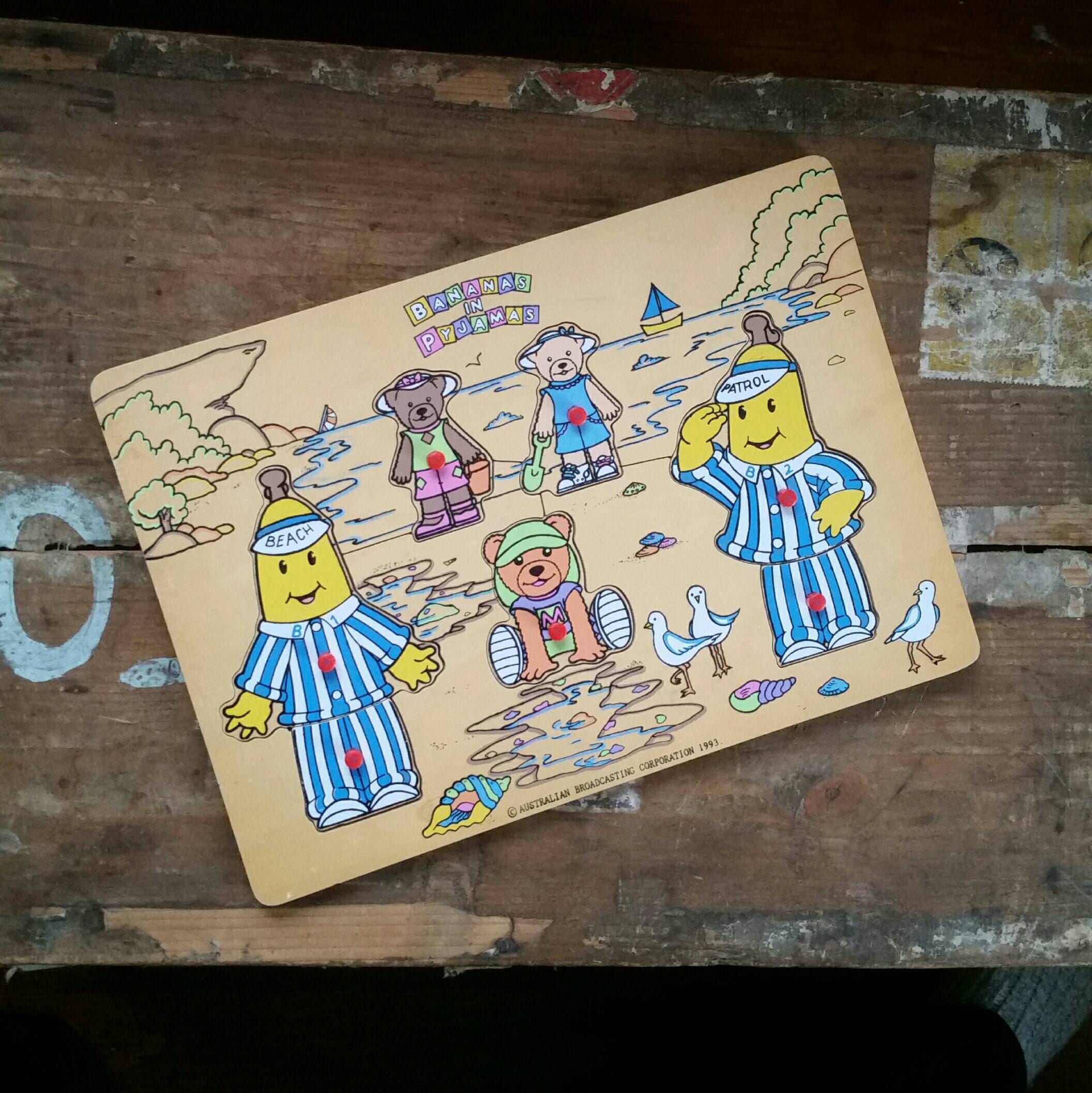 Bananas in Pyjamas wood tray puzzle ABC Australian Etsy