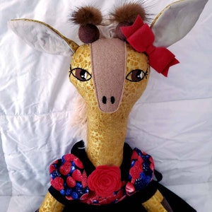 Fabric doll, cloth doll, heirloom doll, art doll, collectible doll, giraffe doll, animal doll, soft doll, handmade doll, rag doll