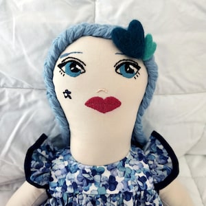 Fabric doll, cloth doll, heirloom doll, art doll, collectible doll, handmade doll, soft doll, textile doll, artist doll, rag doll