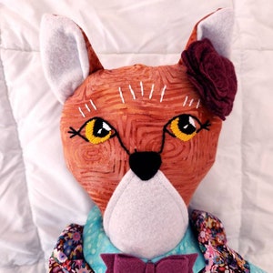 Orange fox doll, fox doll, artist doll, animal doll, soft doll, handmade doll, rag doll, fabric doll, cloth doll, heirloom doll