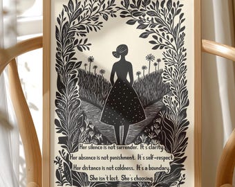 Impresión feminista inspiradora, arte mural de empoderamiento femenino, obra de arte con cita motivacional, mujeres fuertes en blanco y negro, regalo para ella, con envío incluido.