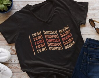 Ich lese verbotene Bücher Shirt, verbiete Bücherzensur, lese Bücher, kämpfe gegen das Patriarchat, Lesehemd, Bibliothekar, Bücherwurm Shirt, Buchliebhaber