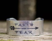 Faith over Fear Engraved Bracelet Cuff