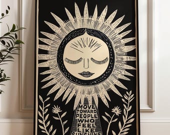 Regalo de arte feminista para ella, impresión de pared con cita inspiradora, decoración inspiradora, póster inspirador para una amiga, vibras positivas, envío incluido.