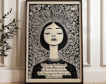 Dare to Lead Art Print, Inspirational Quote Wall Art, Feminist Empowerment Decor, Motivational Leadership Gift for Her, Shipped Artwork