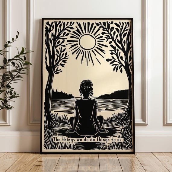 Mindfulness Wall Art, Self Reflection Quote Print, Healing Journey Decor, Therapy Office, Mental Health, Inspirational Quote, SHIPPED