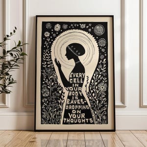 Feminist Mindfulness Art Print, Positive Energy Wall Decor, Spiritual Self-Care Poster, Healing Meditation Gift, Gift for Her, Shipped