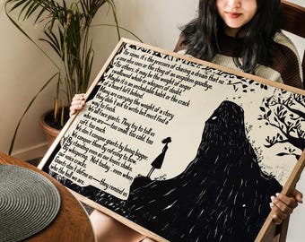 Impresión feminista de Face Giants, arte mural para superar el miedo, decoración motivacional y de resiliencia, póster inspirador de fuerza, regalo para ella (con envío incluido)
