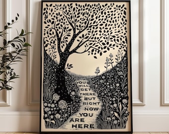 Impression d'art Vous êtes ici, décoration murale féministe, oeuvre d'art pour l'autonomisation, impression de citation inspirante, décoration d'intérieur moderne, cadeau pour elle, impression expédiée