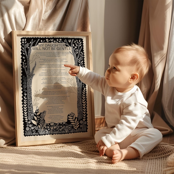 Girl Mom, Feminist Wall Art, My Daughter, Girl Nursery Decor, Baby Room, Strong Women, Gift For Her, Baby Shower Gift, SHIPPED MAILED PRINT