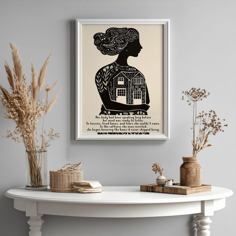 Body Wisdom Art Print, Healing Journey Poster, Self-care Woman Wall Art ...