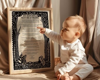 Impresión artística Redefiniendo la fuerza, póster de Criando niños con amabilidad, cita de crianza empoderadora, decoración de crecimiento emocional, regalo familiar, envío