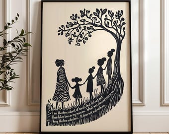 Descendant Art Print, Lineage and Legacy Poster, Empowering Feminist Print, Generational Women Artwork, Uplifting Gift for Women, SHIPPED
