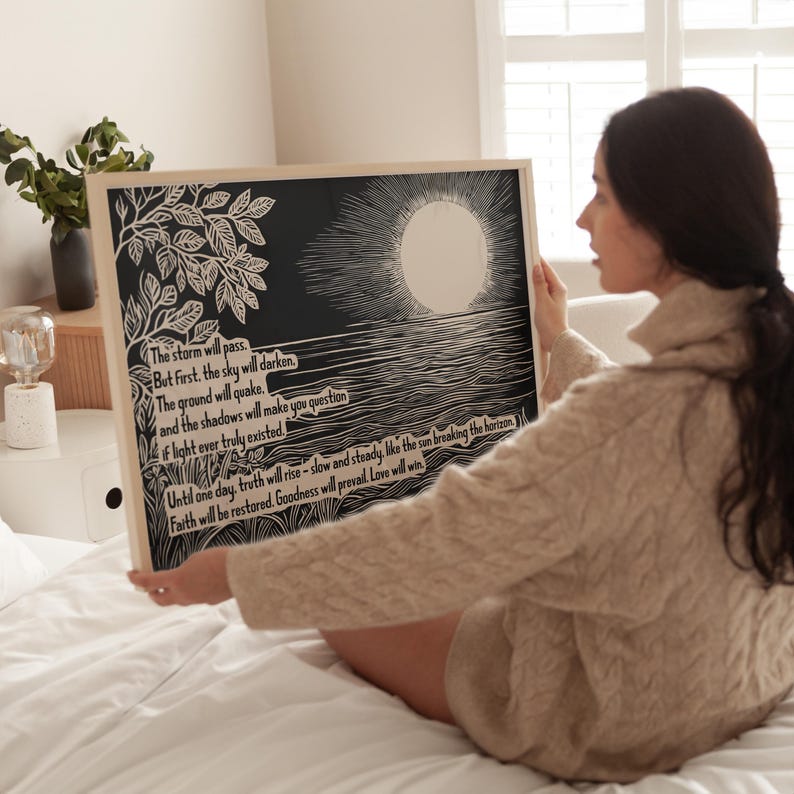 Resilience and Hope Art Print, the Storm Will Pass Quote Poster ...