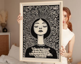 Dare to Lead Wall Art, Feminist Inspirational Quote Print, Empowerment Home Decor, Motivational Gift for Women Leaders, Shipped Artwork