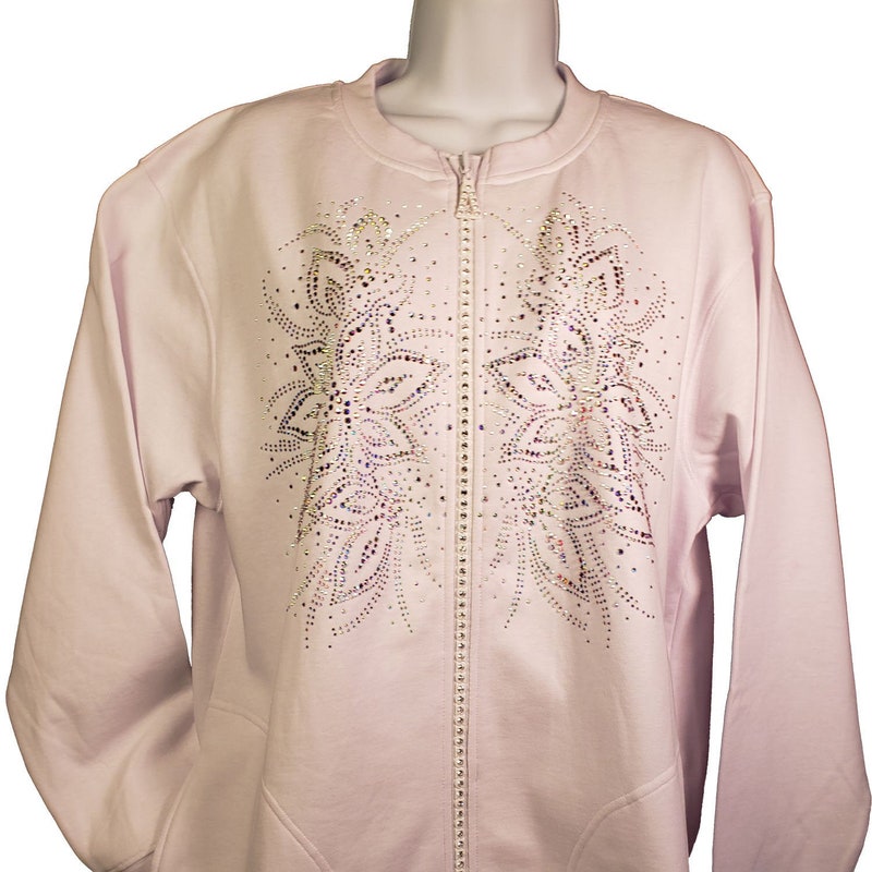Rhinestone Zipper Hoodie