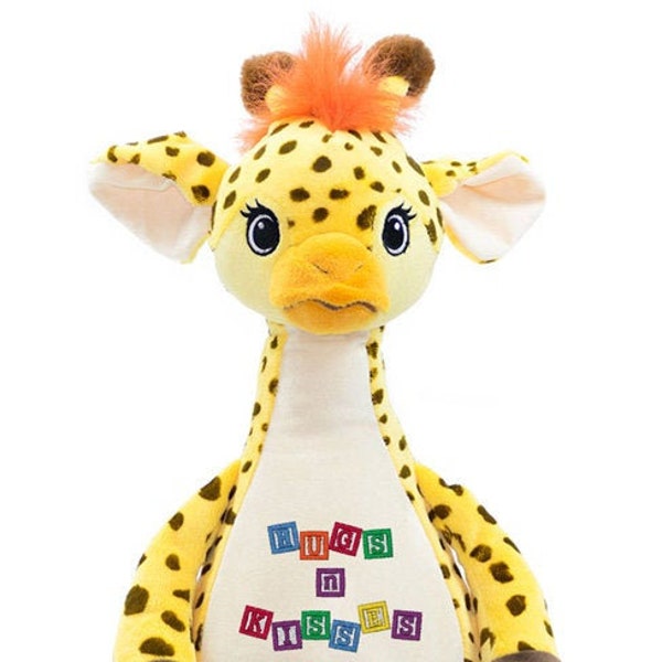 Cubbies Signature Giraffe, personalized teddy, Baby Gift, Birth Announcement animal