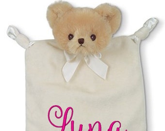 Lil Bear Blankie, personalized baby gift, lovie