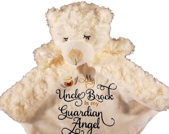 Personalized Angel Bear Security Blanket – Embroidered Memory Keepsake
