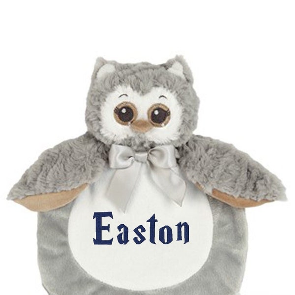 Lil Owl Blankie, personalized baby gift, lovie
