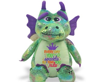 Personalized Dragon, Customized Baby Shower Gift, Green Dragon