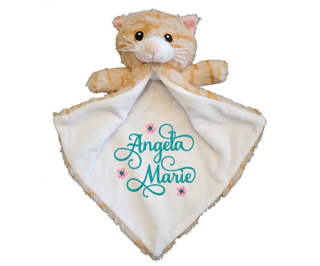 Personalized Cat Security Blanket, Embroidered Security Blanket