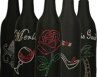 Rhinestone Wine Bottle Cover, Wine Lover Gift