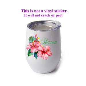 Tropical Flower Personalized cup, thermal cup, insulated cup, not vinyl