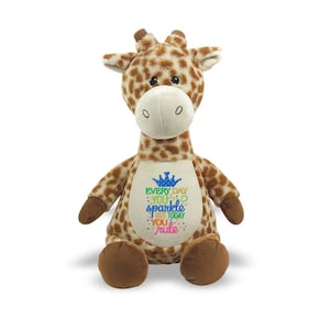 Giraffe stuffed animal, Baby Shower Gift, personalized keepsake, personalized birth announcement stuffed animal